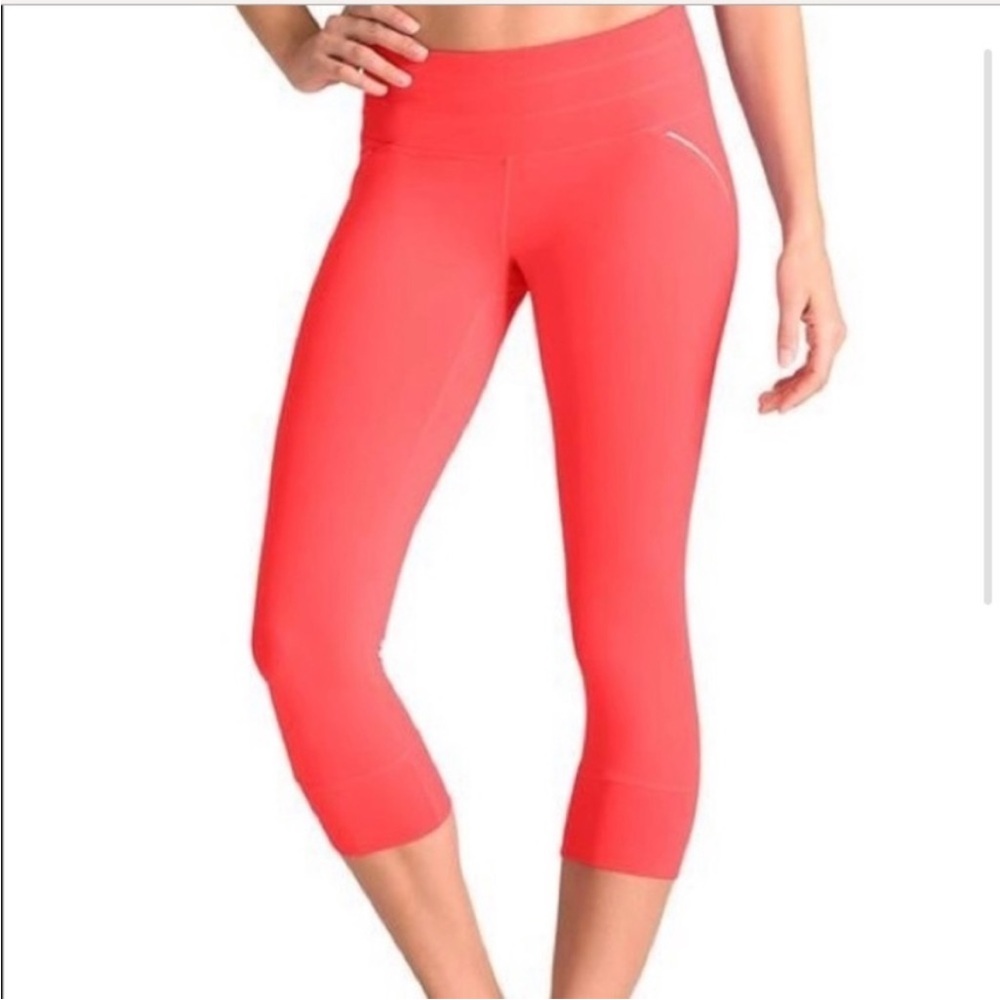 Athleta | Hot Coral Relay Tight Capris